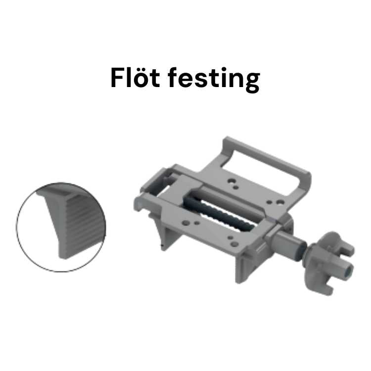 Flöt festing fyrir síló víbrator
