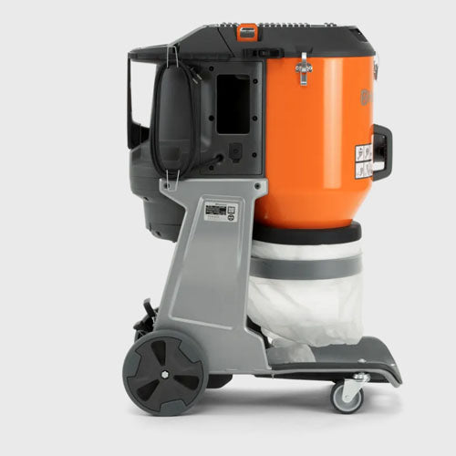Iðnaðarryksuga DE120 frá Husqvarna séð frá hlið