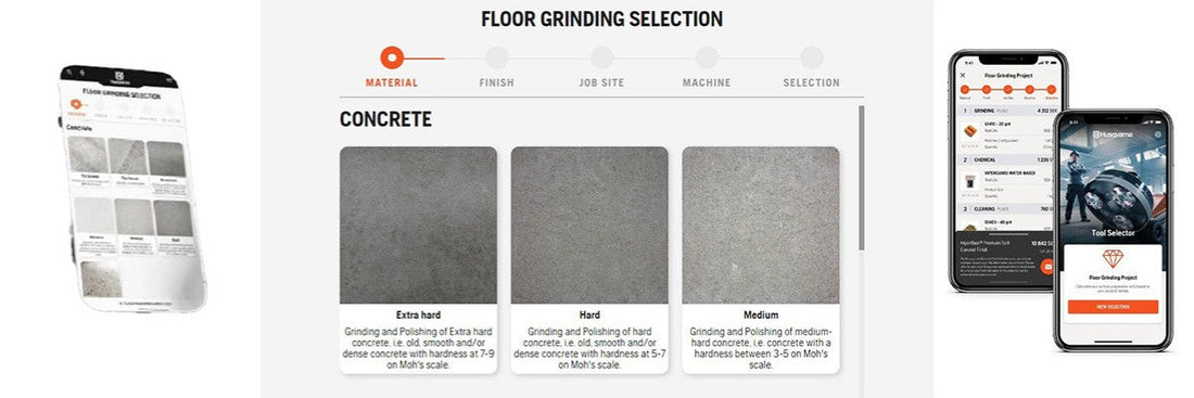 Gólfslípiverkfæri valin með Tool selector