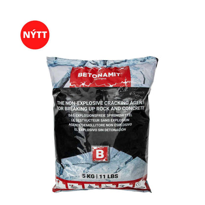 Betonamit hægvirkt sprengiefni