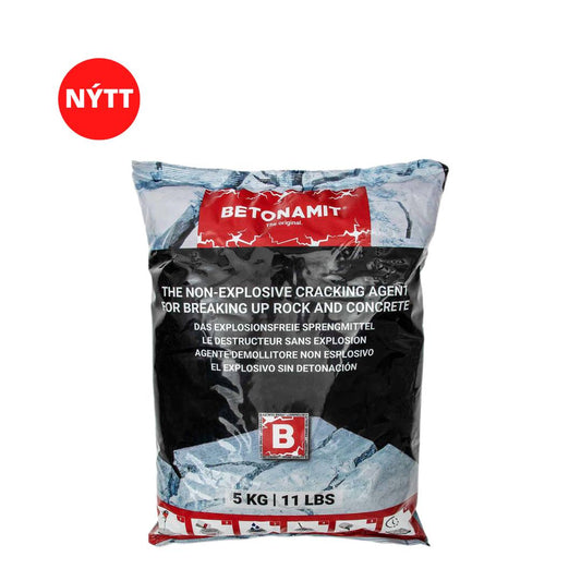 Betonamit hægvirkt sprengiefni