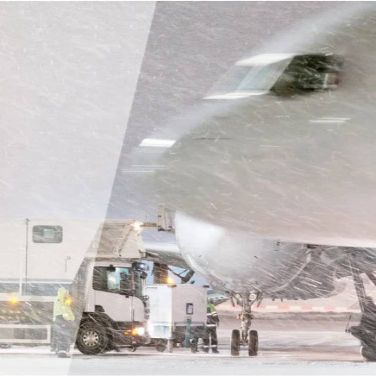 Efnadreifarar fyrir flugbrautir