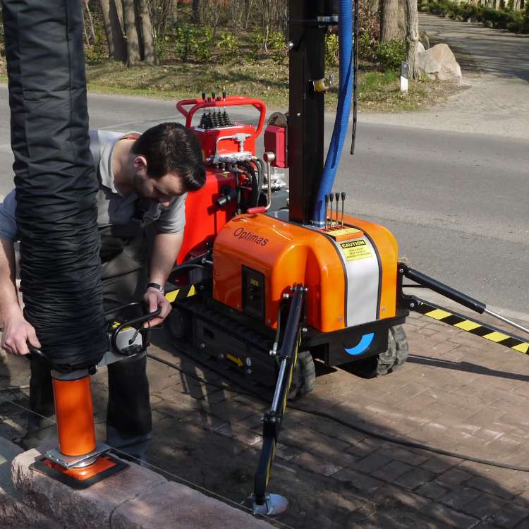 Eins manns hellulagningavél