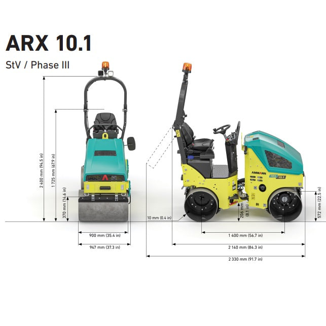 Malbiksvaltarar ARX10-1 frá Ammann 1.300 kg