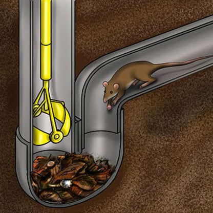 Niðurfallaskófla hreinsar úr niðurfalli